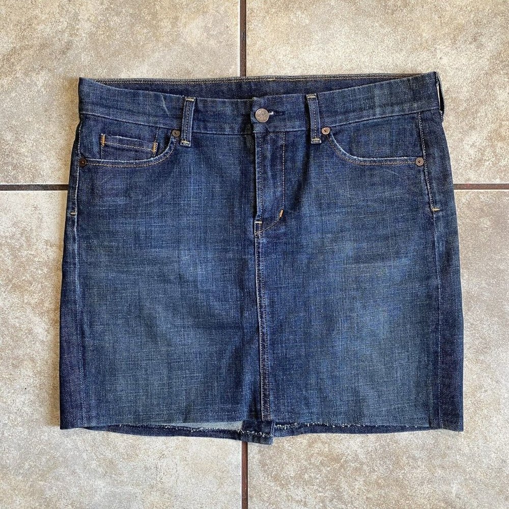 Citizens Of Humanity Women’s Skirt Waist 34” Pencil Denim Short Blue Medium Wash